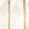 Gold Metal Hinged Foldable Partition 3 Panel Geometric Room Divider Screen 43" x 2" x 67"